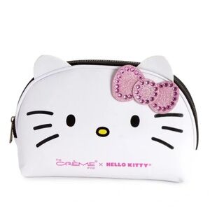 The Crème Shop x Hello‎ Kitty White Pink Bling Bling Makeup Pouch Bag Limited Ed